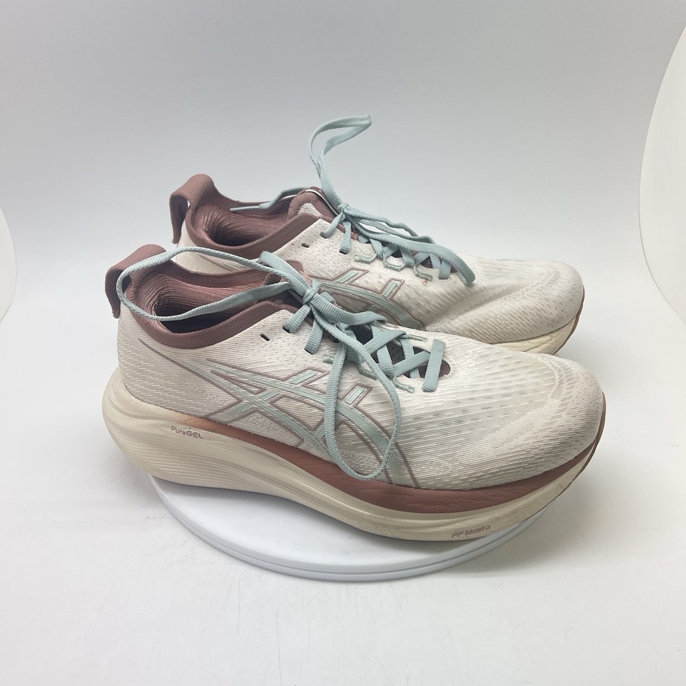 Asics Sneakers Womens 9.5 Gel Nimbus 27 1012B825 Beige Running Athletic Shoes